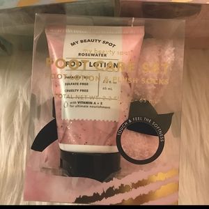 3 for $10 Foot care lotion with fuzzy socks.